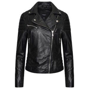 Barney's Originals Clara Genuine Leather Jacket in Black